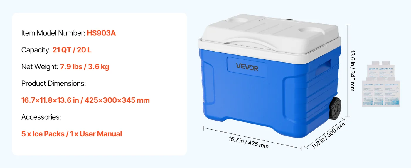 VEVOR Hard Cooler 21QT feature 5