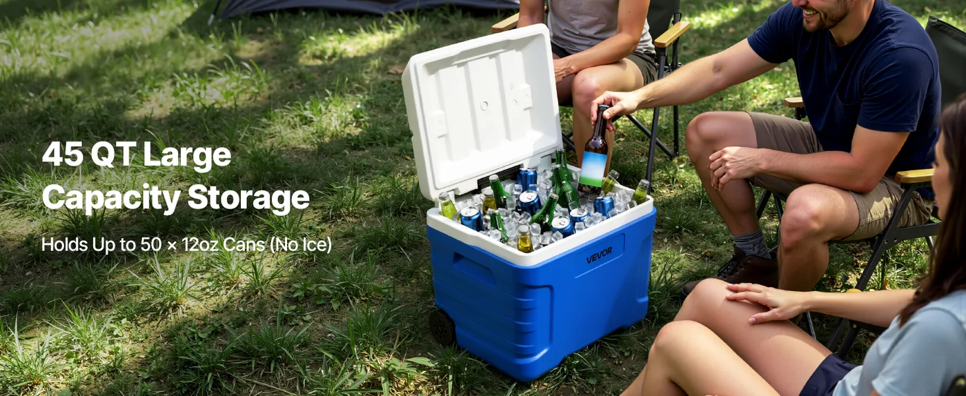 VEVOR Hard Cooler 45QT Large Capacity Storage
