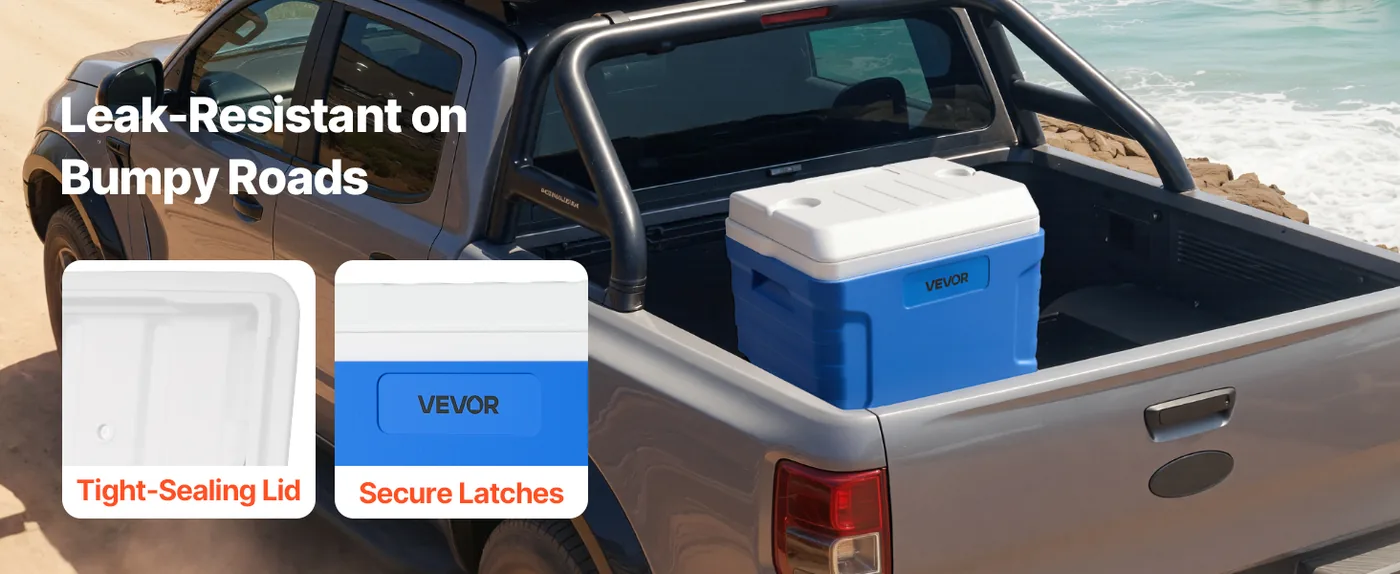 VEVOR Hard Cooler 45QT Leak-Resistant