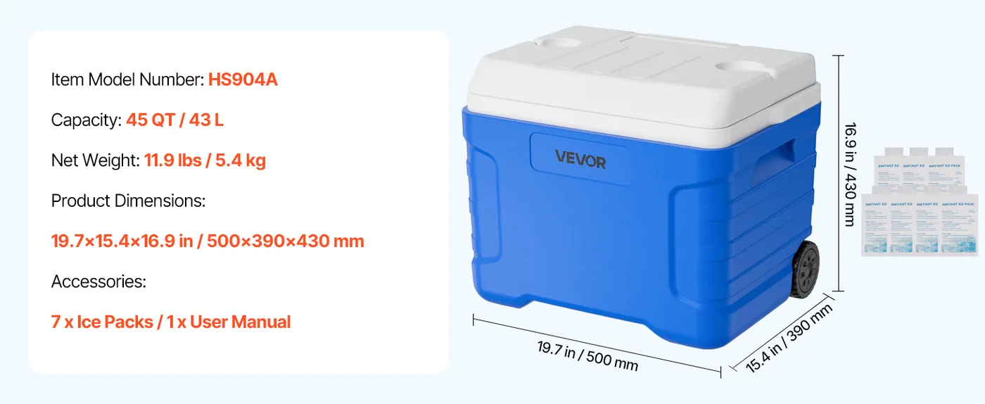 VEVOR Hard Cooler 45QT feature 5