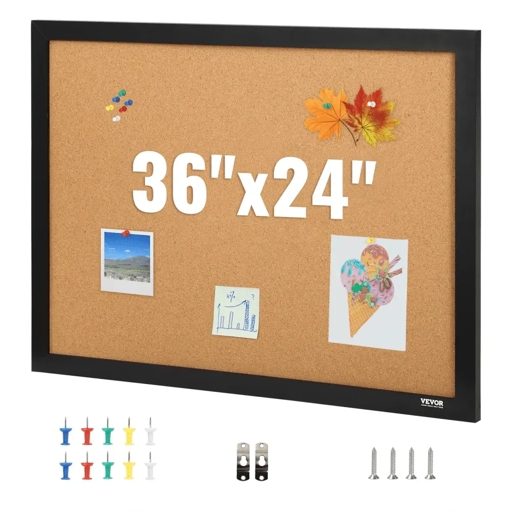 VEVOR cork bulletin board front view