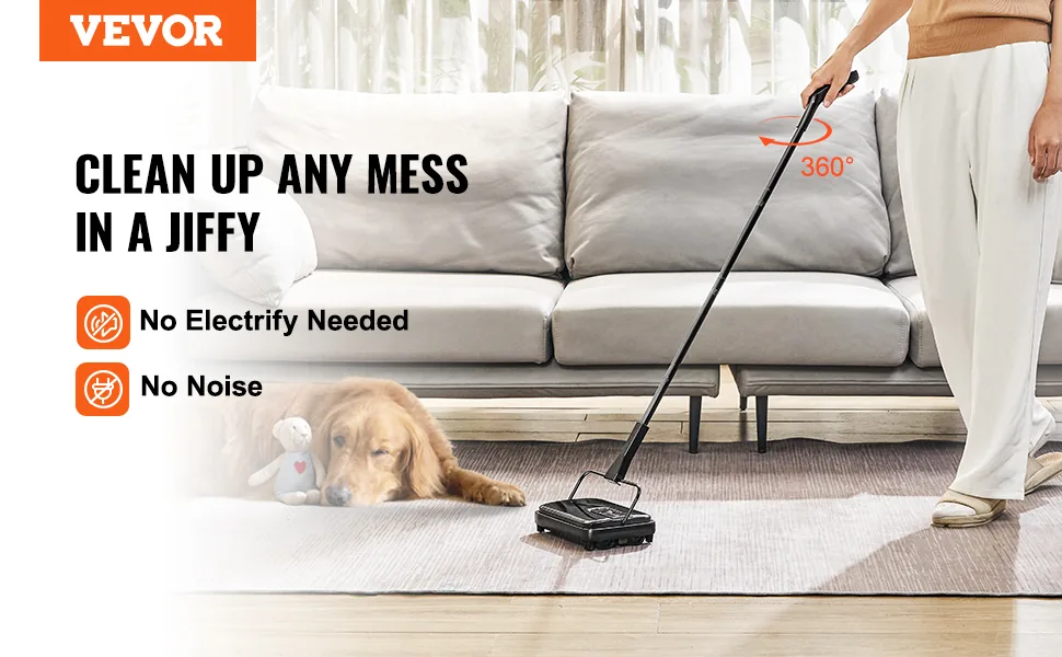 VEVOR manual carpet sweeper overview