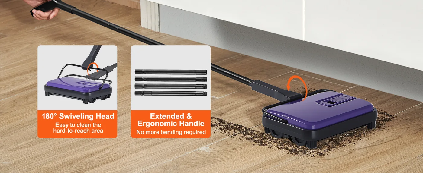VEVOR manual carpet sweeper overview