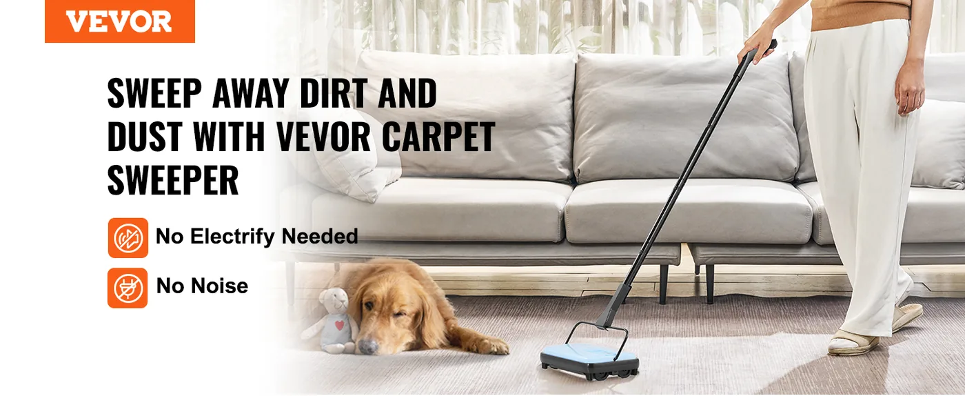 VEVOR manual carpet sweeper overview