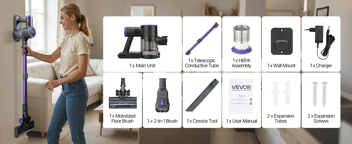 VEVOR Cordless Vacuum Cleaner 25 kPa feature 5