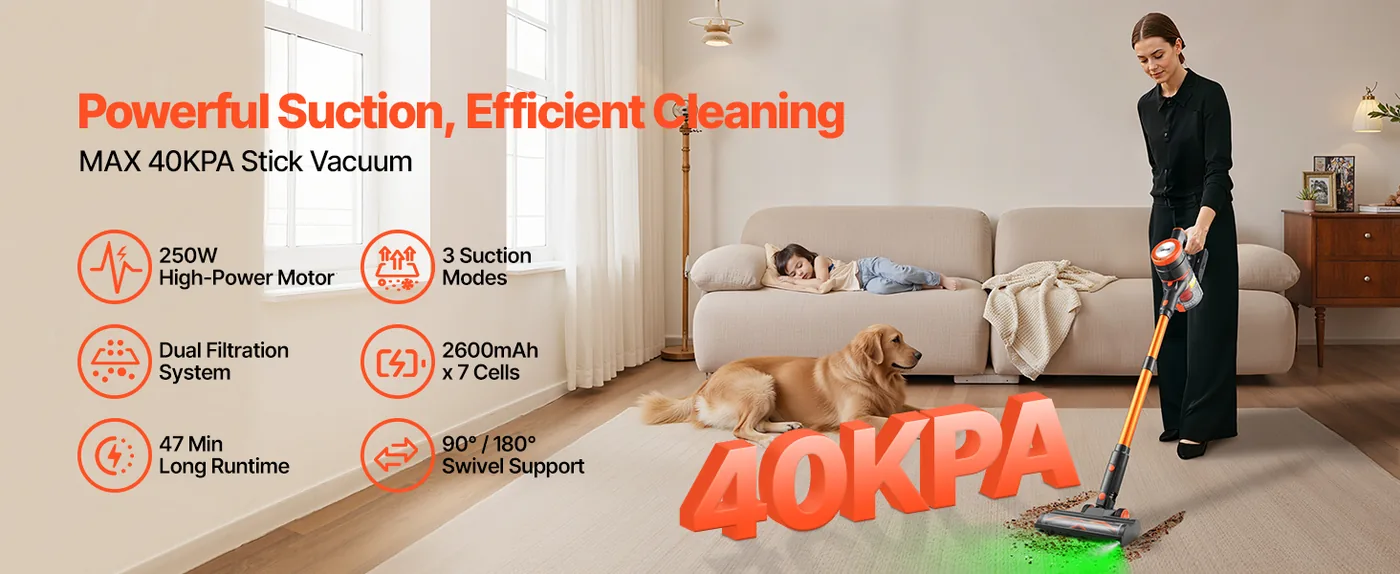 VEVOR Cordless Vacuum Cleaner 40 kPa overview