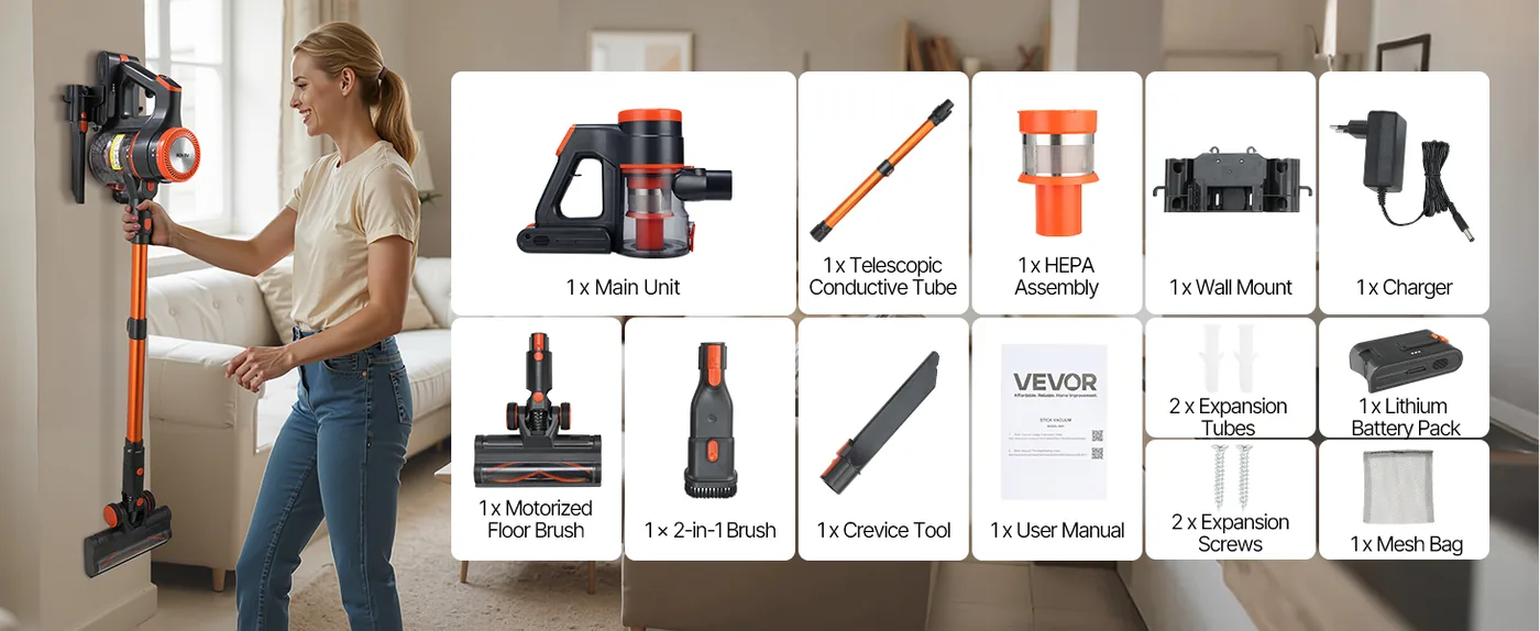 VEVOR Cordless Vacuum Cleaner 40 kPa feature 5