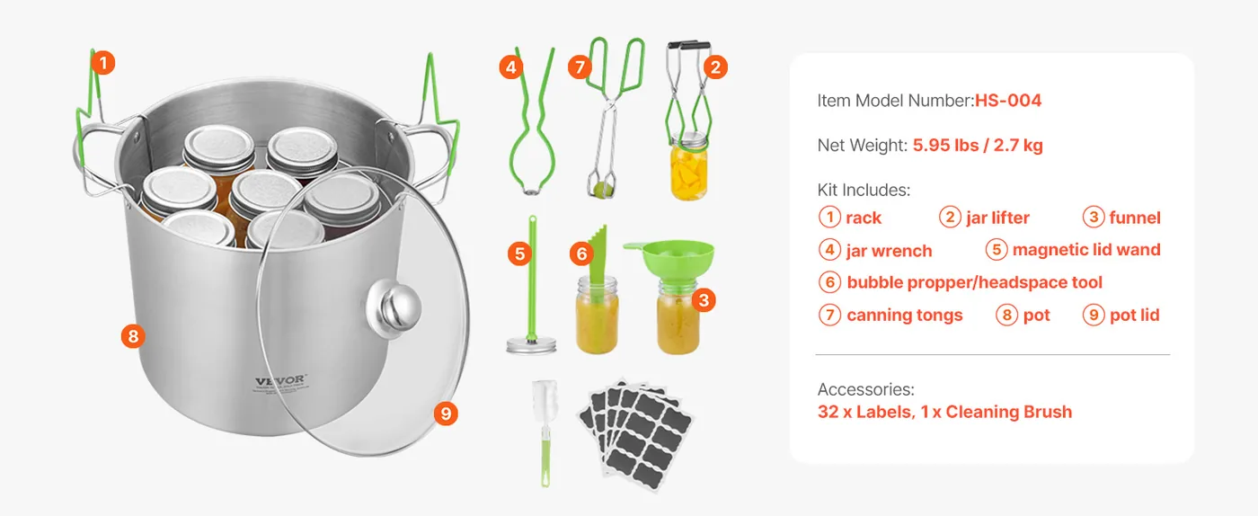 VEVOR Canning Supplies Starter Kit 8 Accessories feature 4