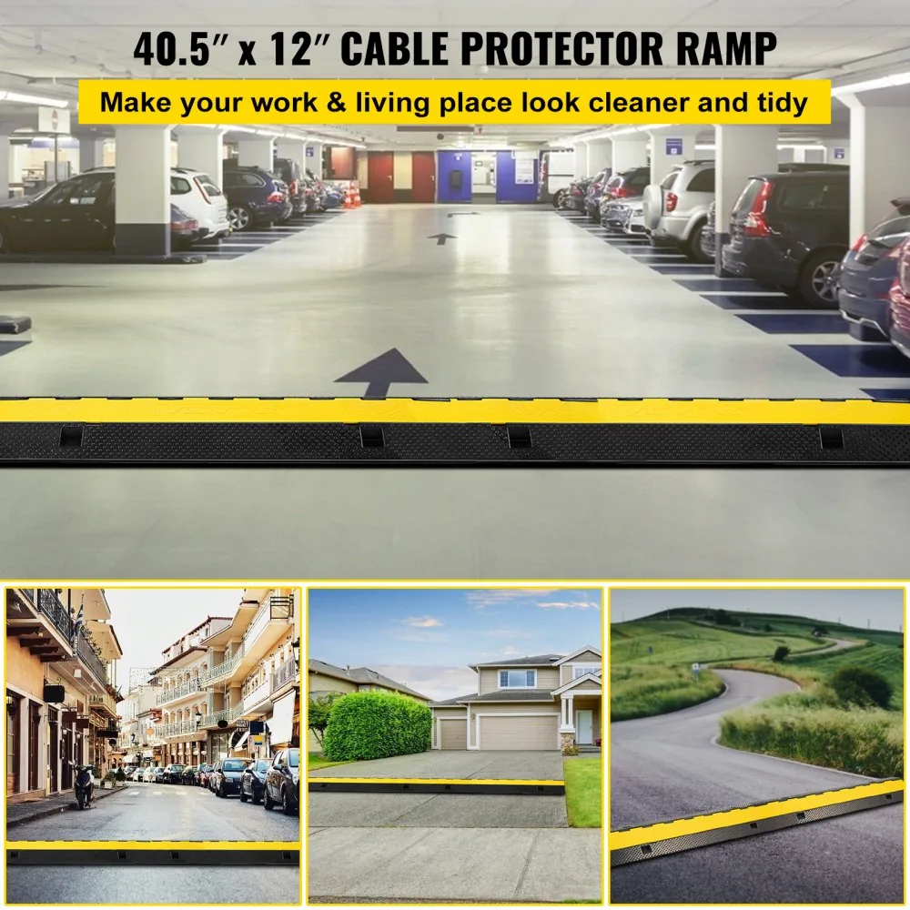 3 channel cable protector ramp on driveway with vehicle