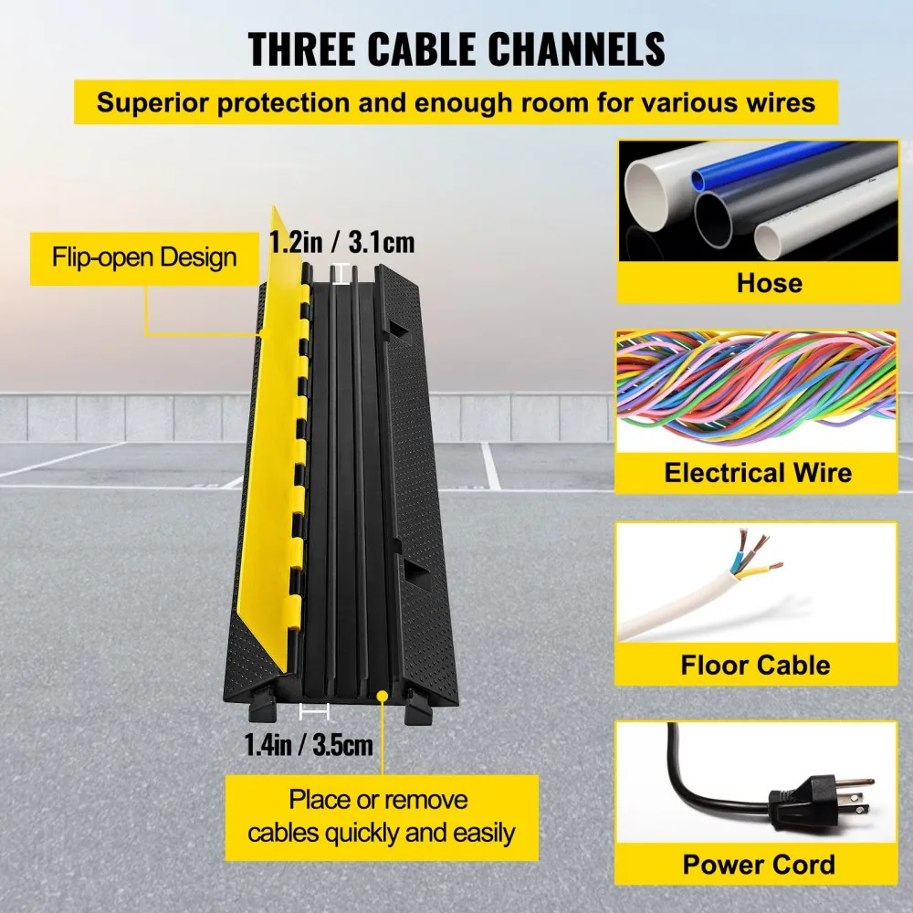 flip open channel cable protector ramp close up