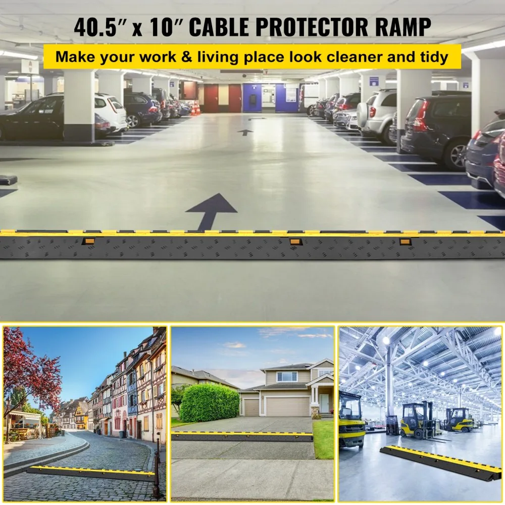 2 channel cable protector ramp on driveway with vehicle