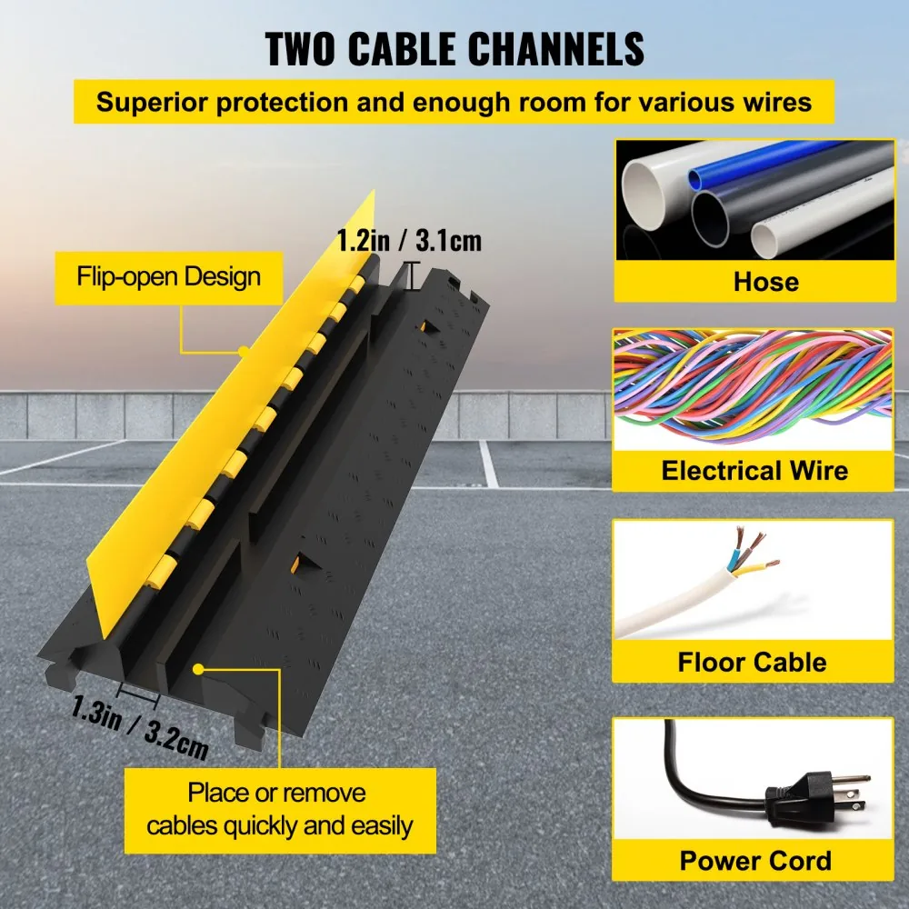 flip open channel cable protector ramp close up
