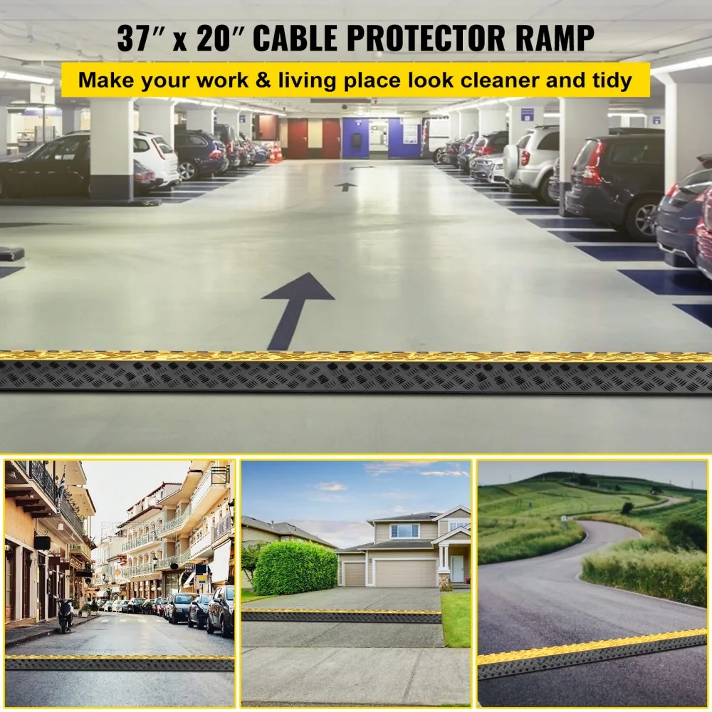 3 channel cable protector ramp on driveway with vehicle