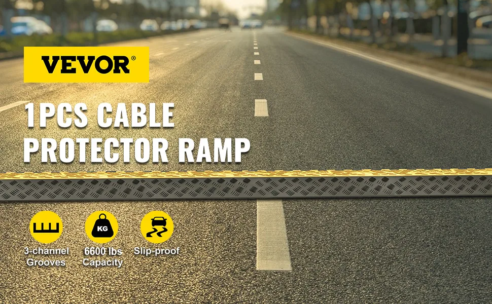 VEVOR 1 pack 3 channel cable protector ramp overview