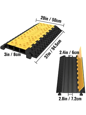 VEVOR 1 pack cable protector ramp installation and package