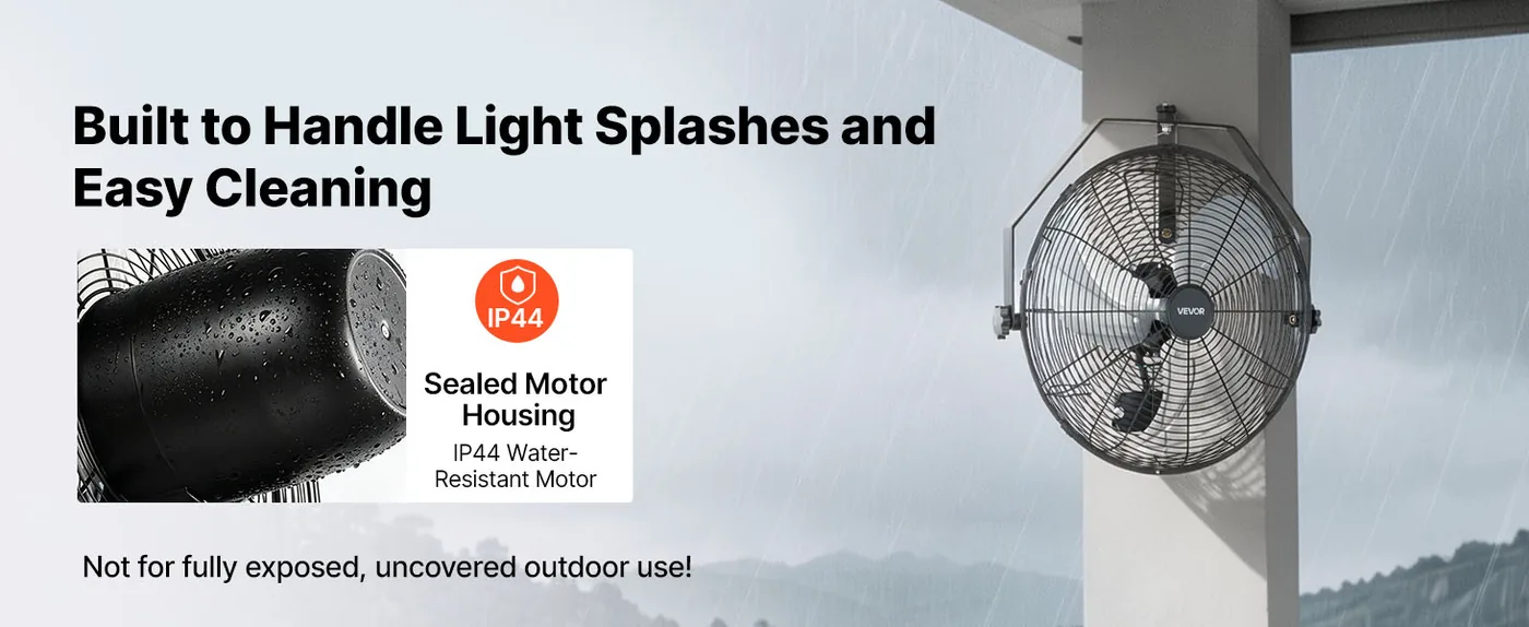 VEVOR Wall Mount Fan 2 Pcs 18inch Water-Resistant