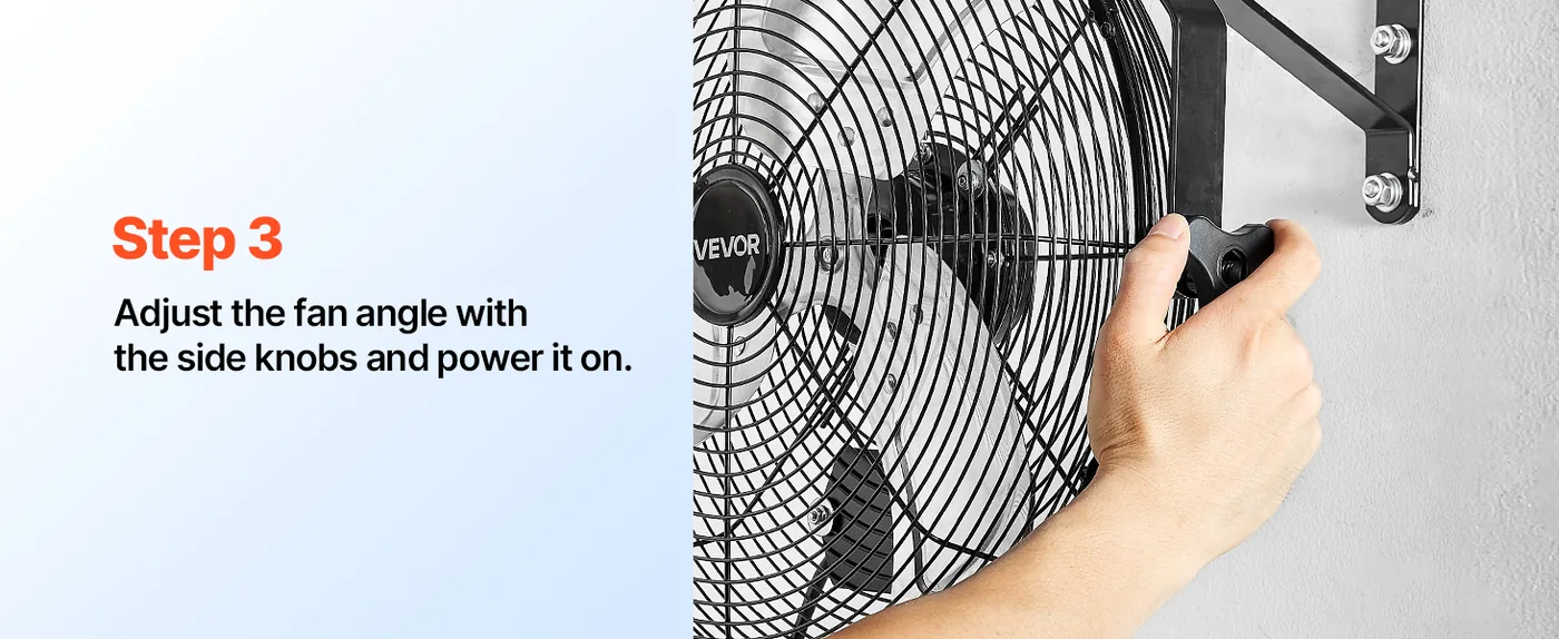 VEVOR 14 Inch Industrial Wall Mount Fan 1 Pc 14inch Step 3