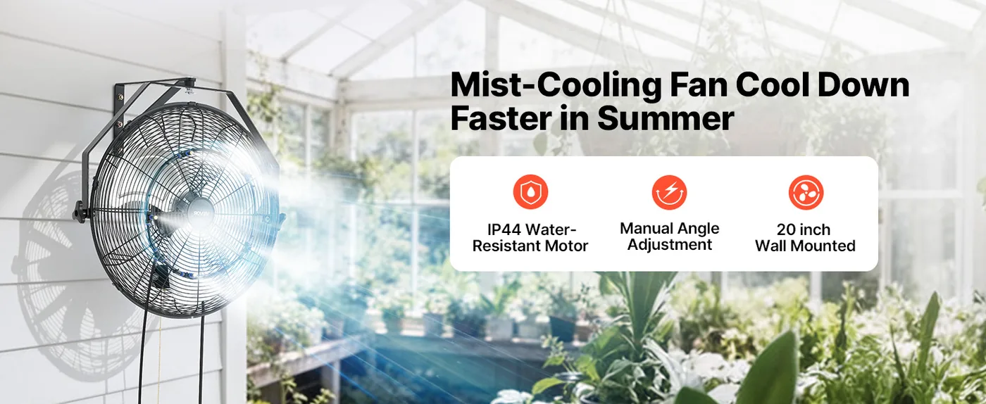 VEVOR Wall Mount Fan 1 Pc 20inch-Misting overview