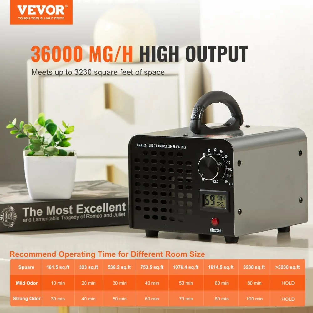 VEVOR ozone generator running in room