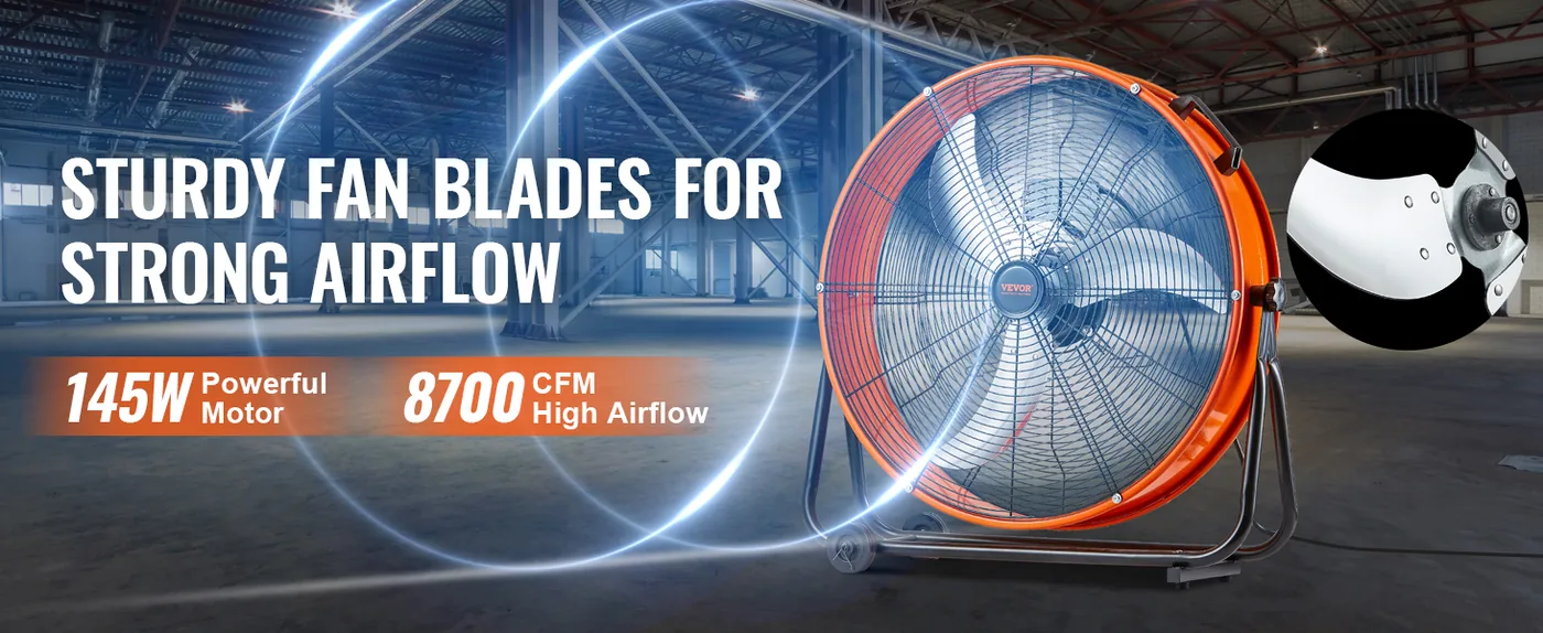 VEVOR Drum Fan 24 inch Without Timer AC feature 1