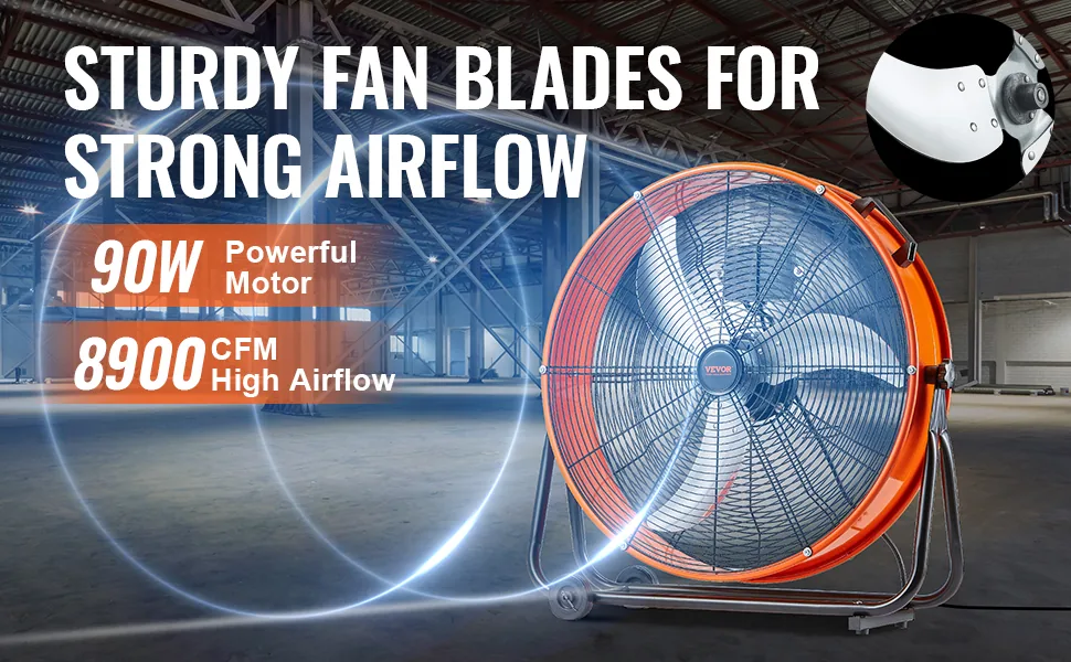 VEVOR Drum Fan 24 inch Without Timer EC feature 1