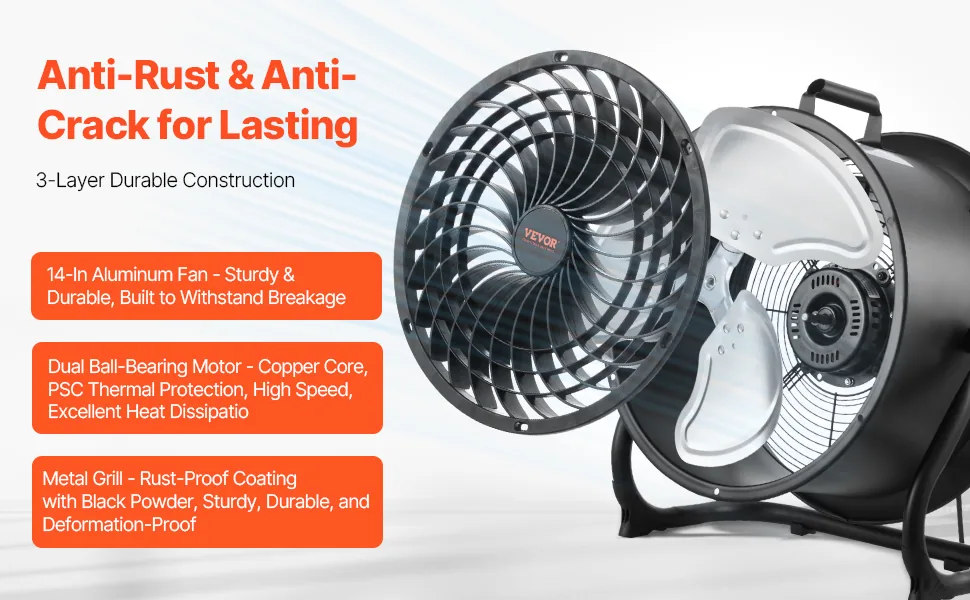 VEVOR Floor Fan 14 in Drum Fan feature 1