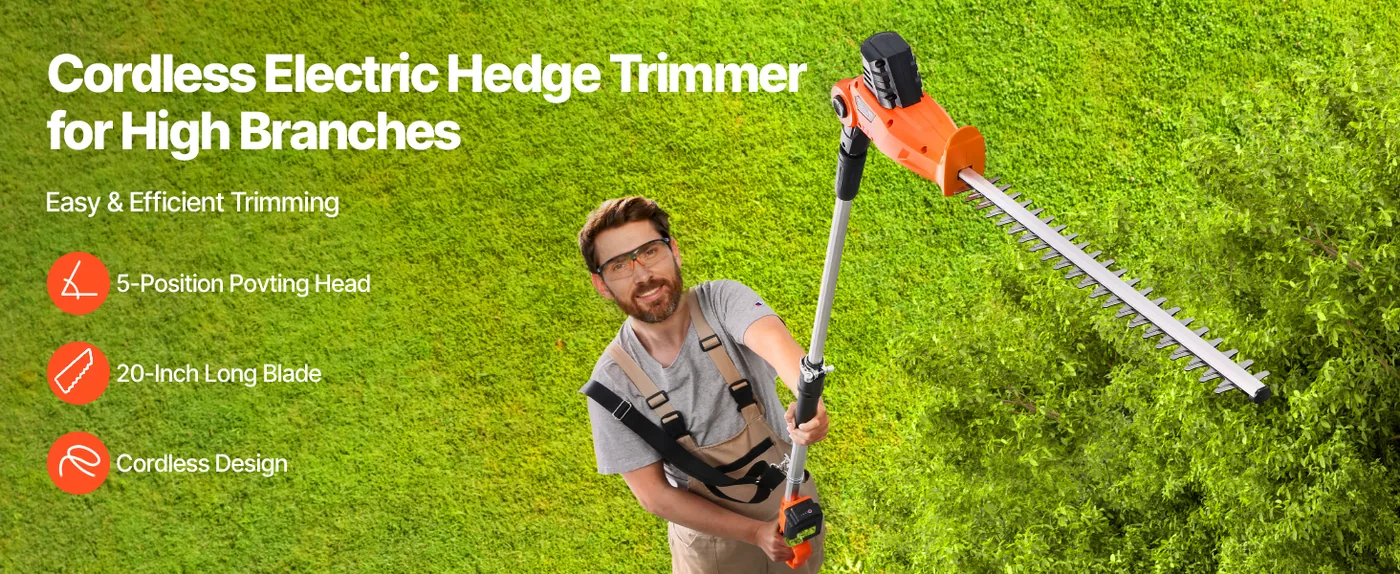 VEVOR Electric Hedge Trimmer High Branch 20 inch overview
