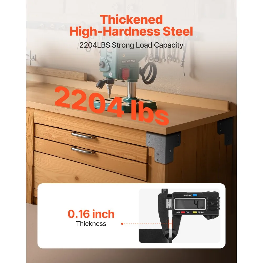 VEVOR Workbench Corner Bracket Kit 8 pcs/4*4 inch product image 2