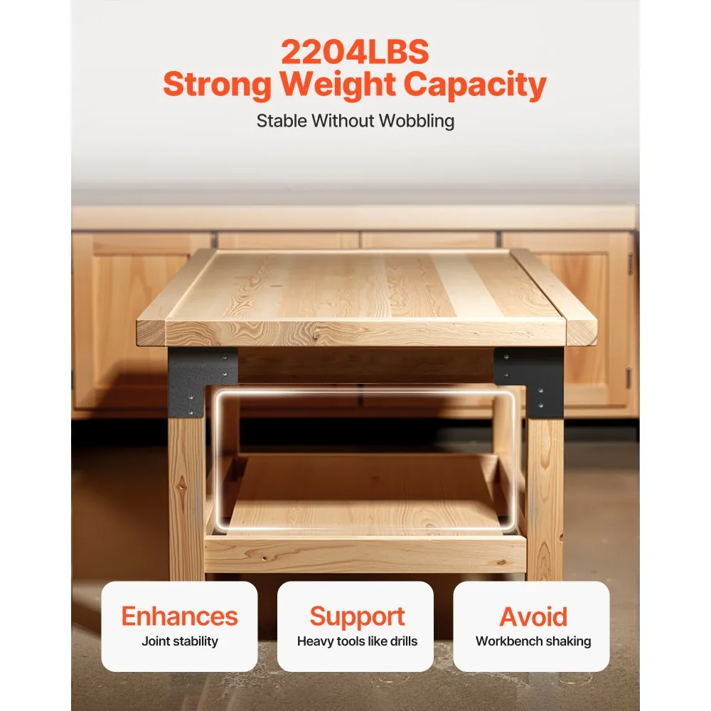 VEVOR Workbench Corner Bracket Kit 8 pcs/4*4 inch product image 4