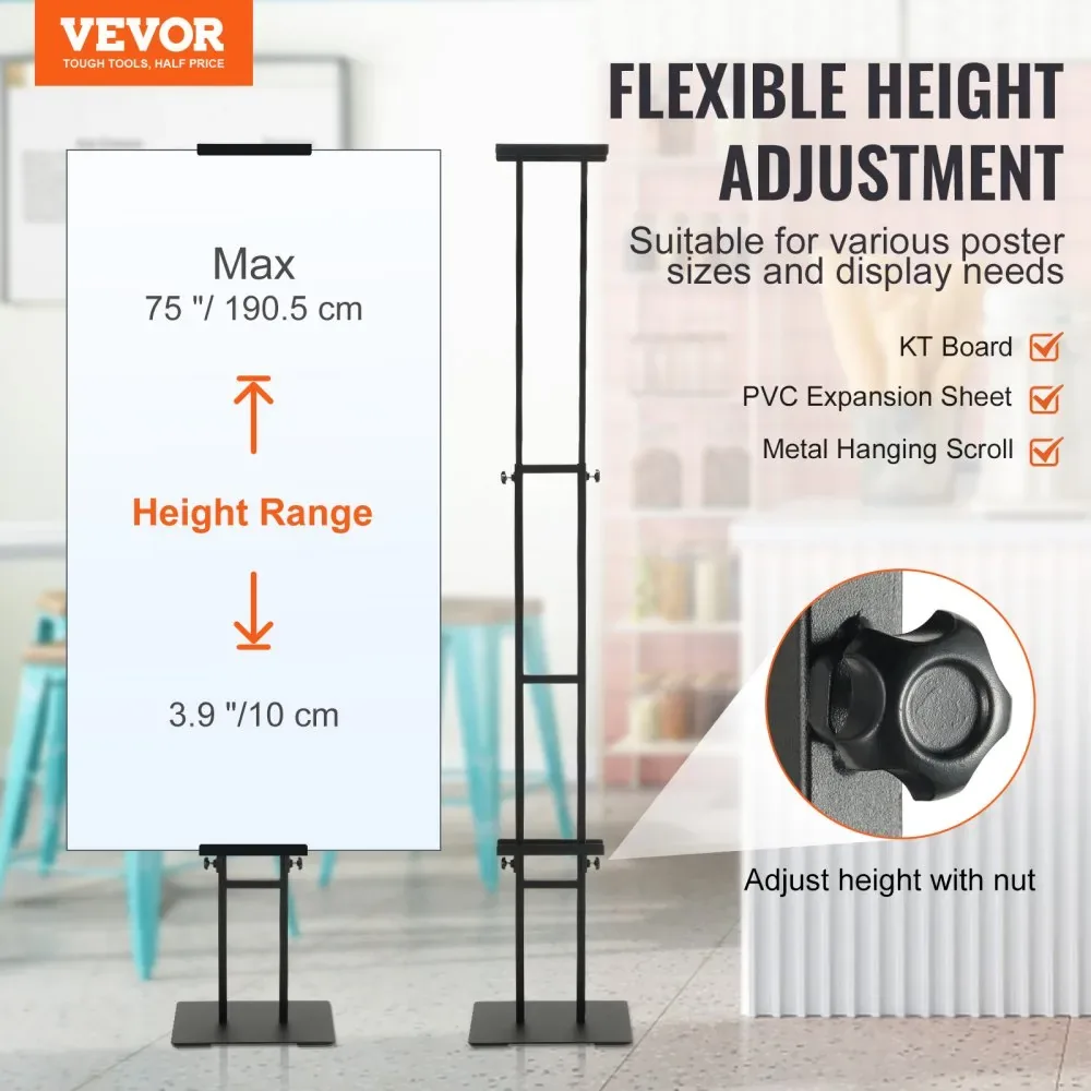 VEVOR poster stand displaying signage in store