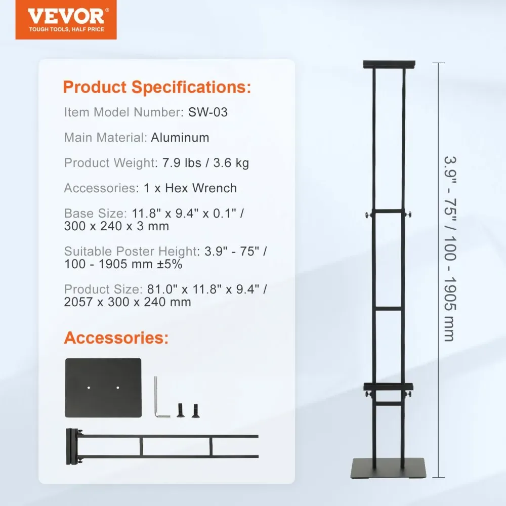 VEVOR poster stand package with frame parts