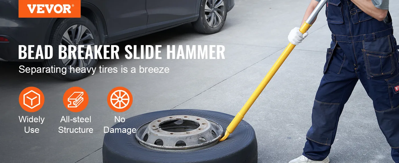 VEVOR Tire Bead Breaker Slide Hammer Yellow overview