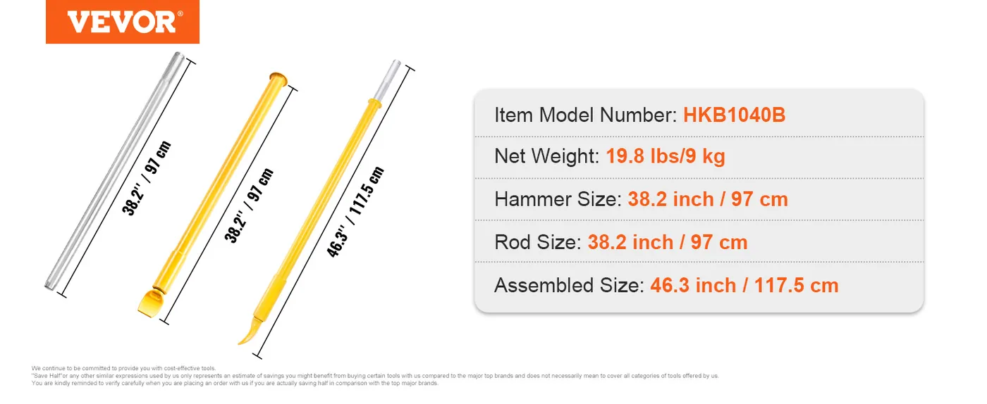 VEVOR Tire Bead Breaker Slide Hammer Yellow feature 5