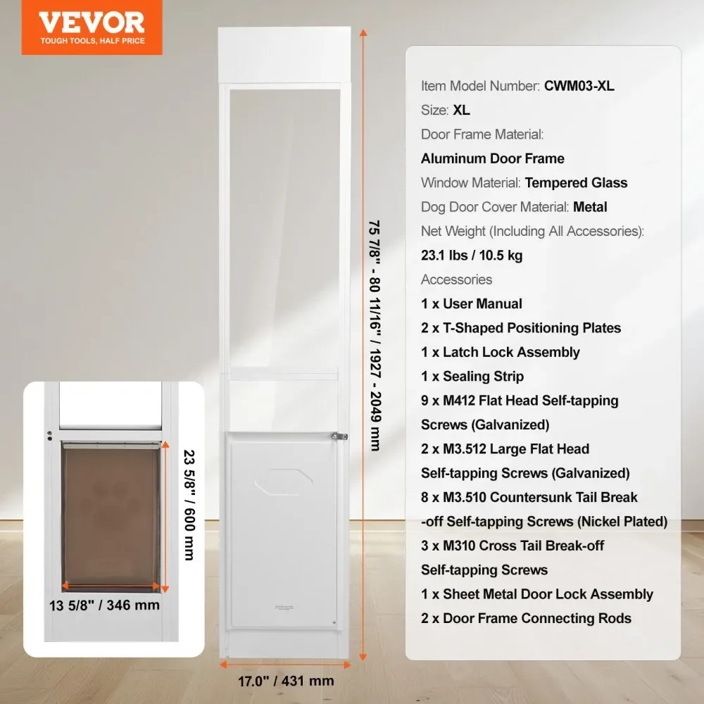 VEVOR Dog Door for Sliding Glass Door XL product image 7