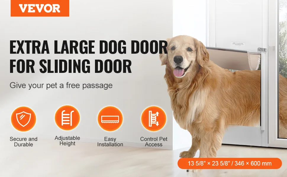 VEVOR Dog Door for Sliding Glass Door XL overview