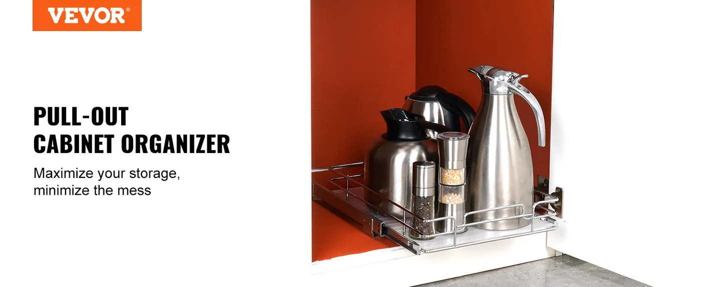 VEVOR 11"Wx21"Dx2.5"H Pull Out Cabinet Organizer 1 Layers overview