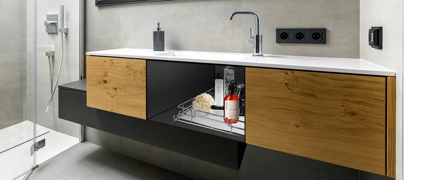 VEVOR 11"Wx21"Dx2.5"H Pull Out Cabinet Organizer 1 Layers Bathroom Storage