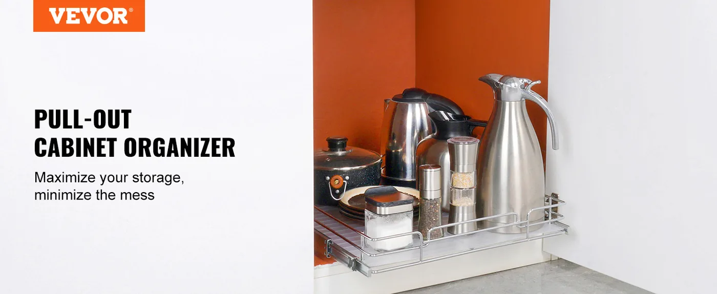 VEVOR 15.5"Wx21"Dx3.5"H Pull Out Cabinet Organizer 1 Layers overview