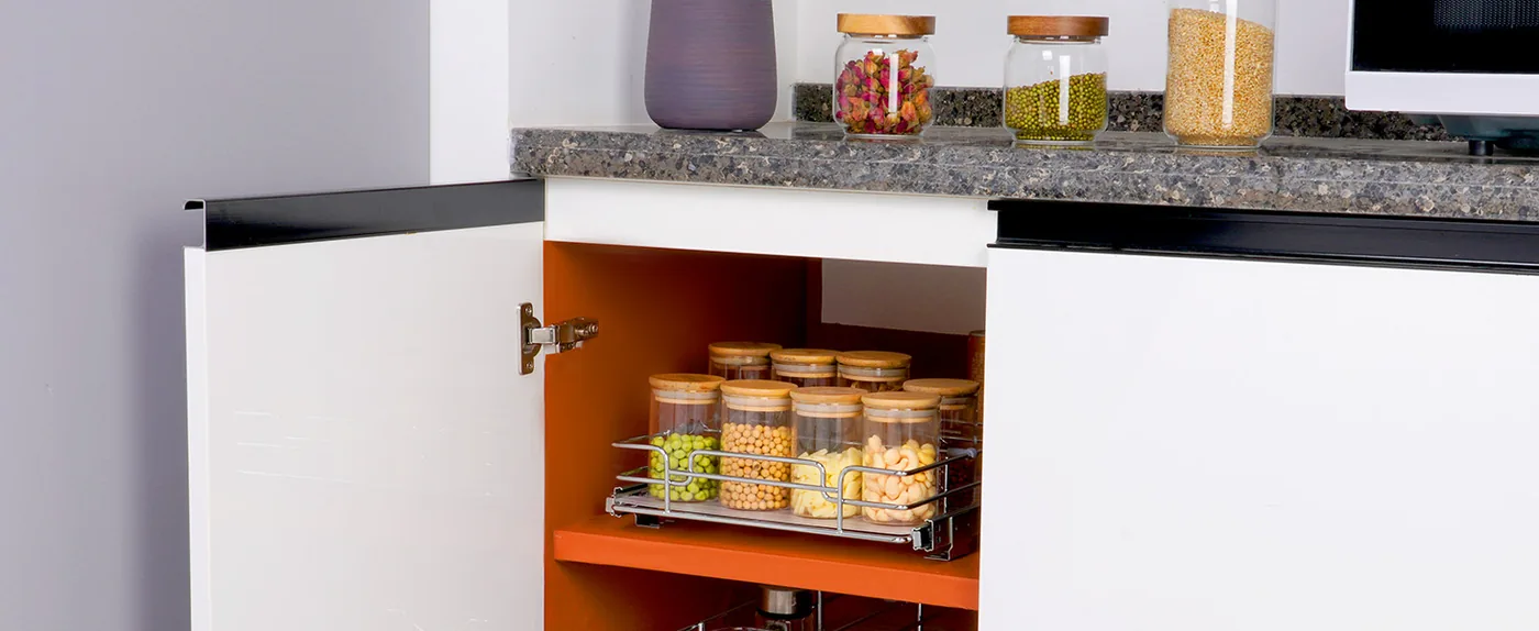 VEVOR 15.5"Wx21"Dx3.5"H Pull Out Cabinet Organizer 1 Layers Food Storage