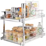 VEVOR 2 Tier 14"Wx21"Dx15"H Pull Out Cabinet Organizer 2 Lay product image 1