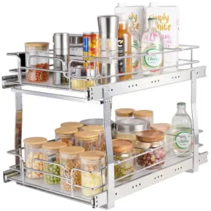 VEVOR 2 Tier 14"Wx21"Dx15"H Pull Out Cabinet Organizer 2 Lay product image 1
