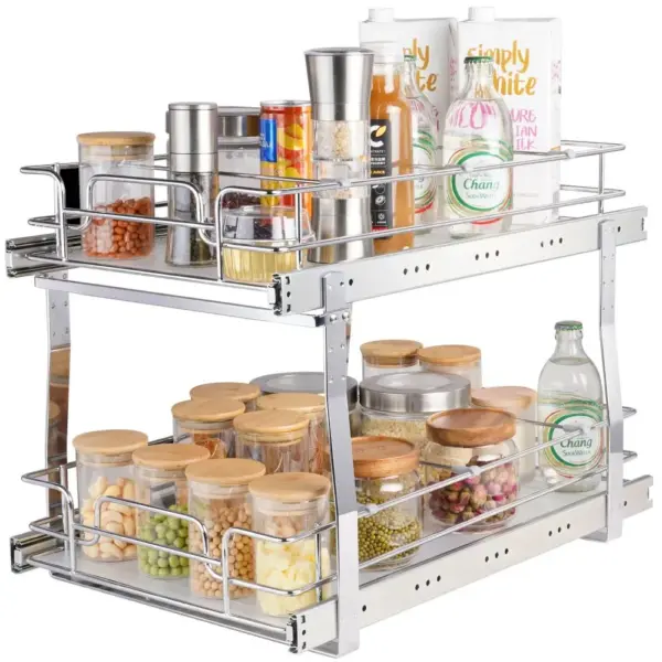 VEVOR 2 Tier 14"Wx21"Dx15"H Pull Out Cabinet Organizer 2 Lay product image 1