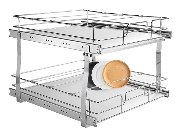 VEVOR 2 Tier 14"Wx21"Dx15"H Pull Out Cabinet Organizer 2 Lay Sweet Design