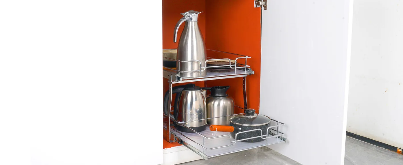 VEVOR 2 Tier 17"Wx21"Dx15"H Pull Out Cabinet Organizer 2 Lay Kitchenware Storage
