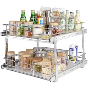 VEVOR 2 Tier 20"Wx21"Dx15"H Pull Out Cabinet Organizer 2 Lay product image 1