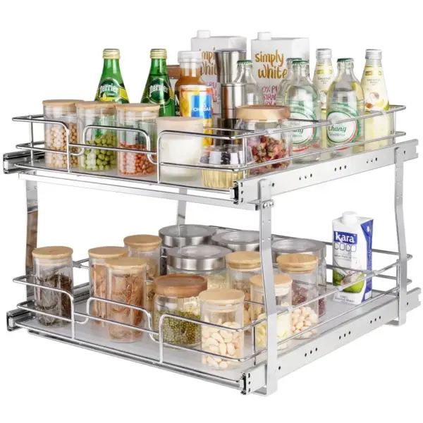 VEVOR 2 Tier 20"Wx21"Dx15"H Pull Out Cabinet Organizer 2 Lay product image 1