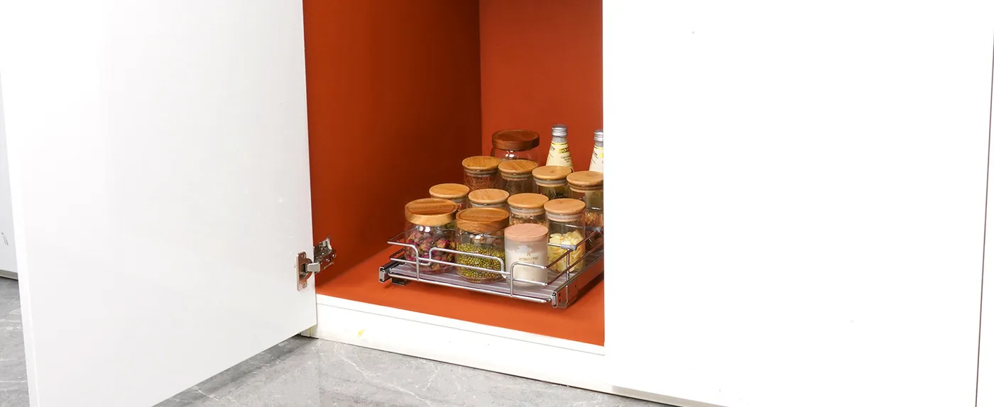 VEVOR 12.5"Wx16.5"Dx3.5"H Pull Out Cabinet Organizer 1 Layer Food Storage