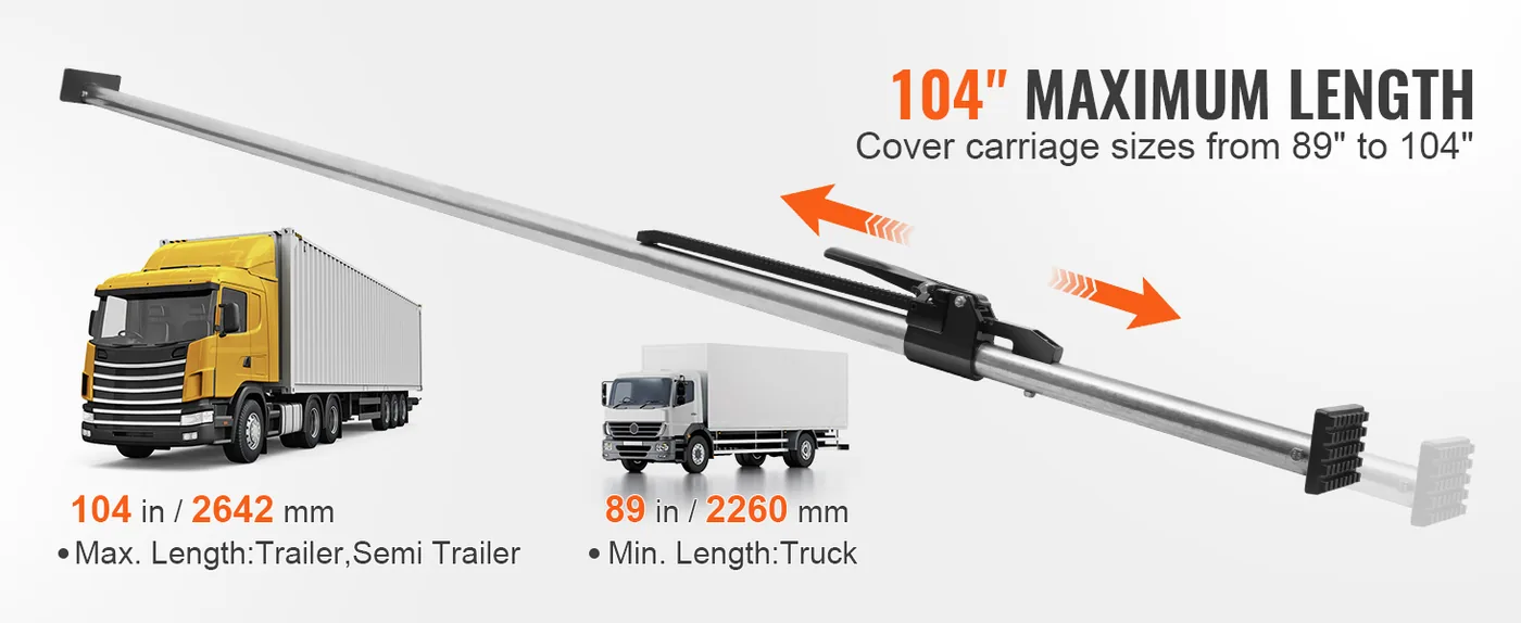 VEVOR Cargo Bar 89-104inch Telescopic round pipe 4PCS overview