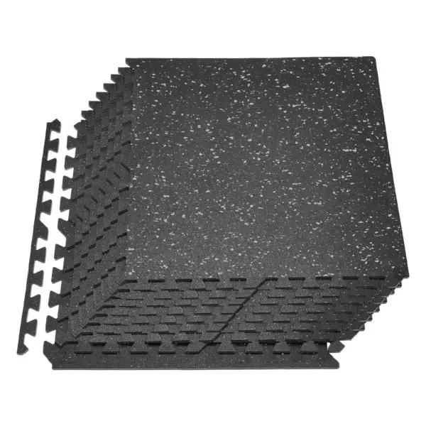 VEVOR Puzzle Exercise Mat 0.4 inch 12 pcs Grey Dot On Black product image 1