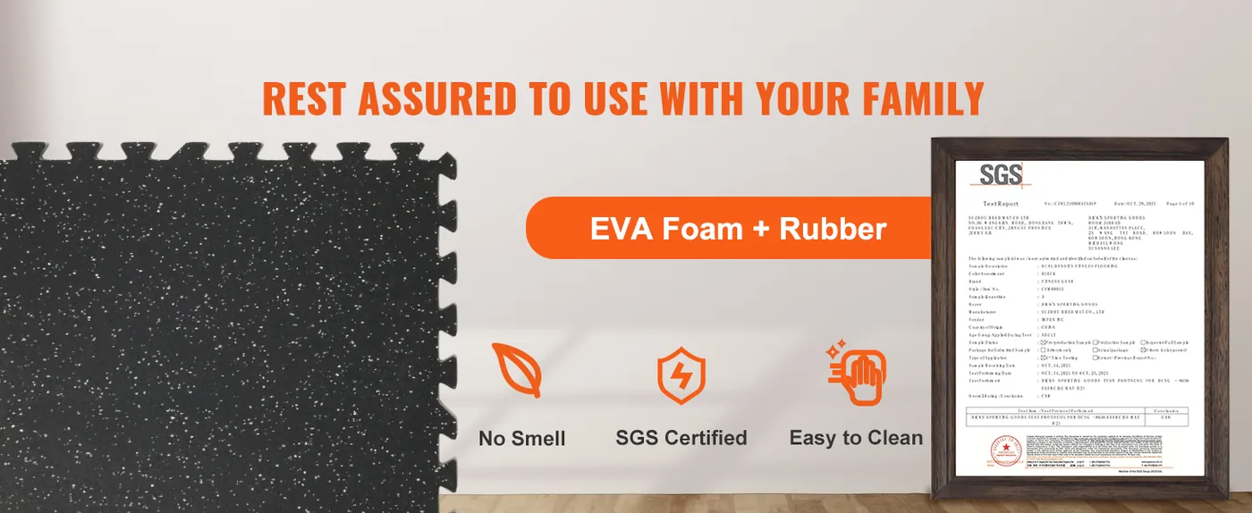 VEVOR EVA Interlocking Foam Floor Mats 1/2 inch 12 pcs Grey Use with Security